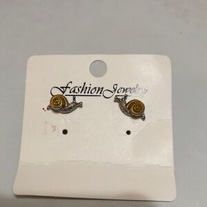 Gold and Silver Snail Earrings